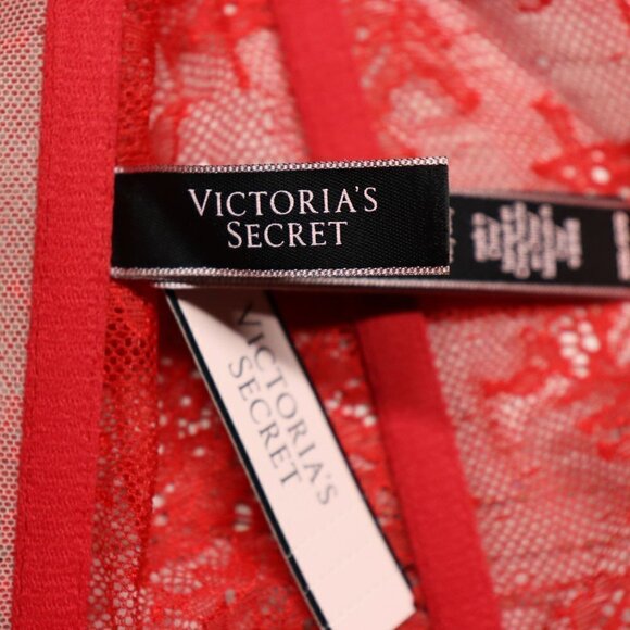 Victoria's Secret Bustier Size 32D Red Very Sexy Lace Underwire NEW - Picture 11 of 11